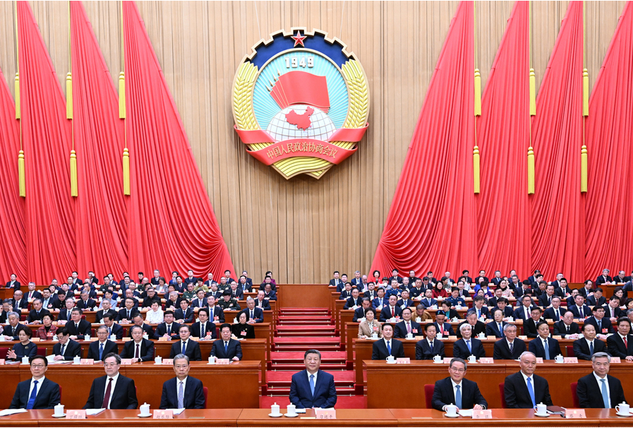 全国政协十四届三次会议在京开幕  习近平李强赵乐际蔡奇丁薛祥李希韩正到会祝贺  王沪宁作政协常委会工作报告 石泰峰主持 蒋作君作提案工作情况报告